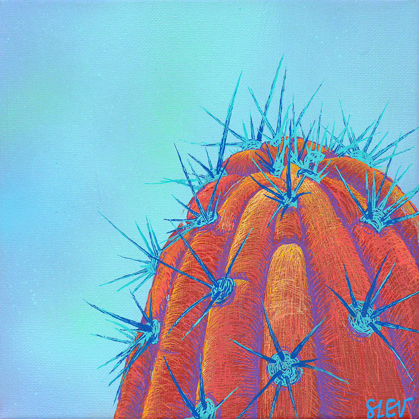 Acid Spikes Cactus Art Print