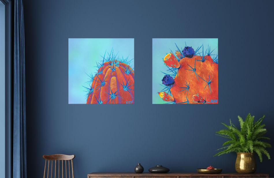Acid Spikes Cactus Art Print